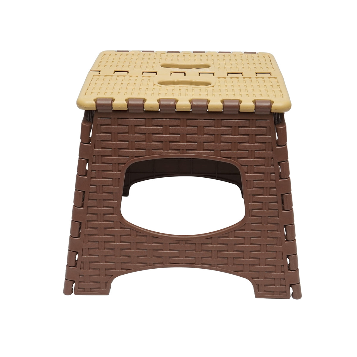 Cream-brown folding plastic chair 286x325x270mm